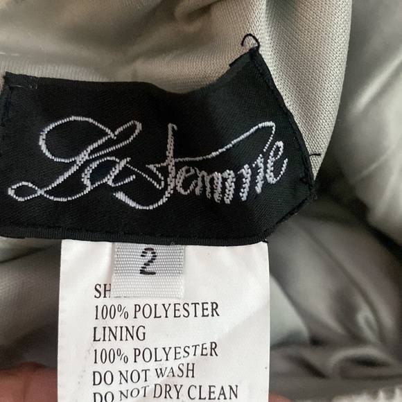 La Femme White Lace Rhinestone Prom Pageant Evening Wedding Dress - Picture 16 of 16